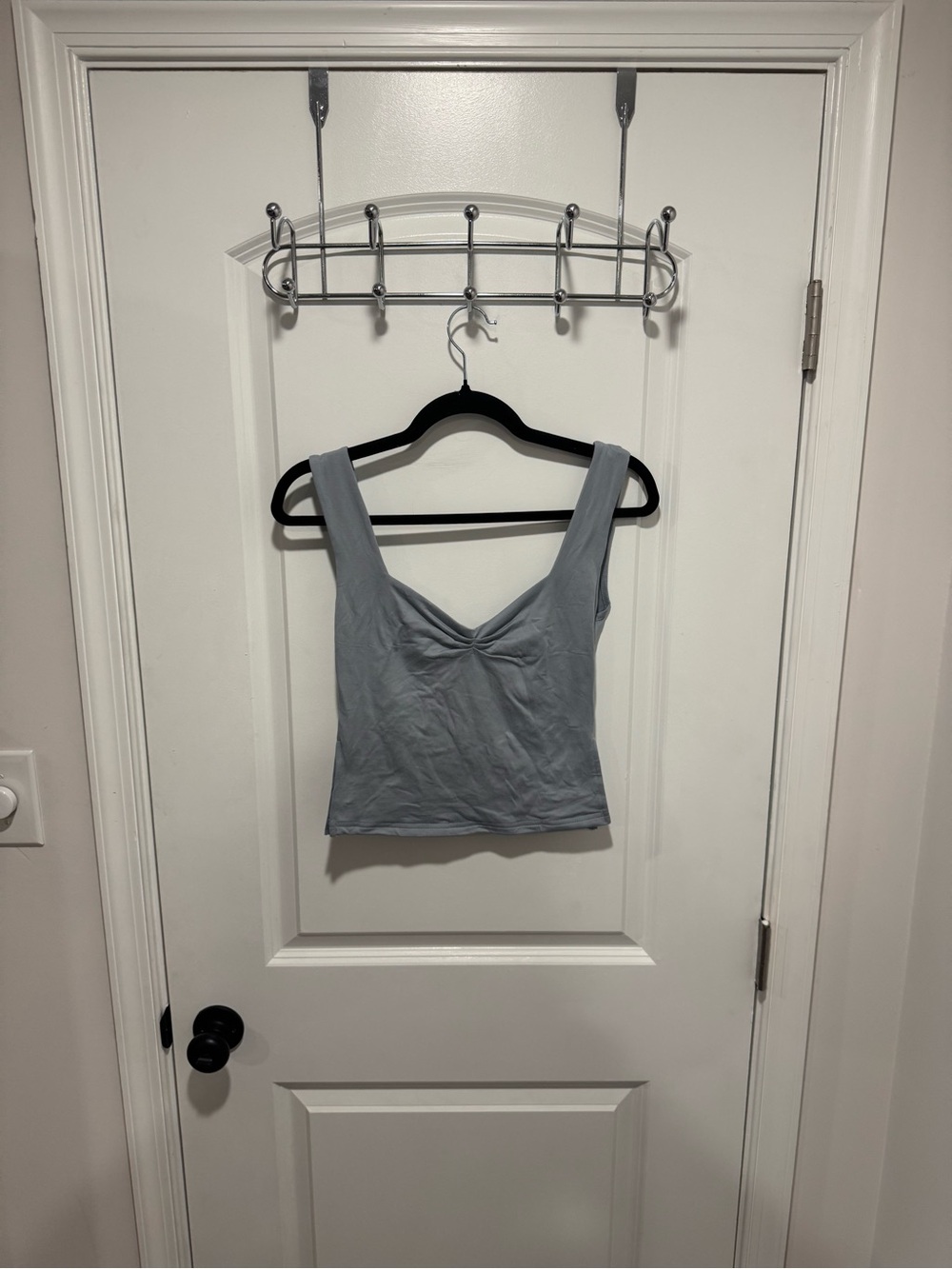 Women's Twisted Front Crop Tank Top - Light Blue